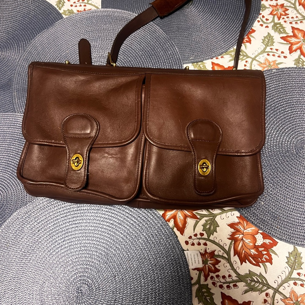 Coach Brown Leather Briefcase with Gold Hardware - Picture 2 of 9